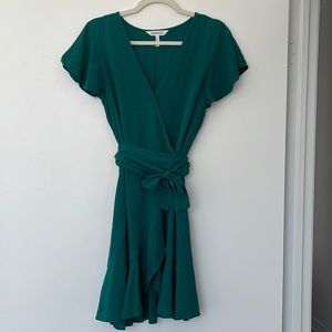 BCBG Deep Turquoise Summer Wrap Dress - S